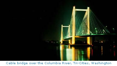 Photo: Cable bridge over the Columbia River, Tri-Cities, Washington